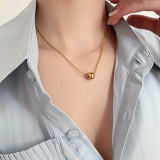 Bead Necklace 1pc - A - Gold - One Size