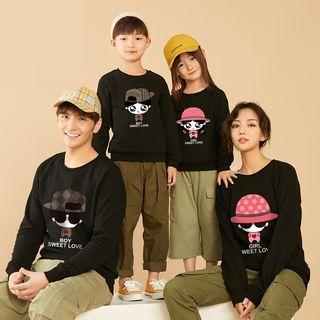 Family Matching Long-sleeve Print T-shirt