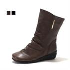 Genuine Leather Wedge-heel Boots