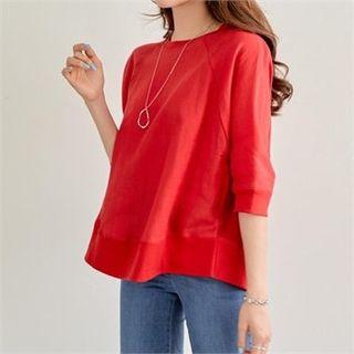 Raglan-sleeve Linen Top