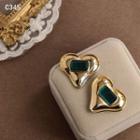 Heart Alloy Earring 1 Pair - C-345 - Gold - One Size