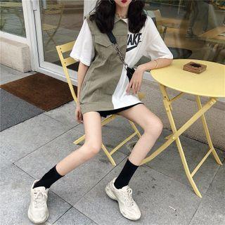 Patchwork Loose T-shirt As Shown In Figure - One Size