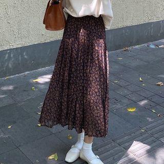 Floral Midi A-line Skirt Skirt - One Size