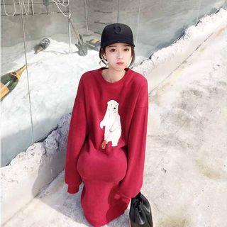 Polar Bear Print Pullover Dress