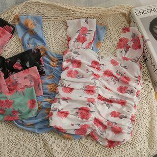 Printed Ruched Crop Top In 5 Colors