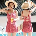 Set: Gingham Swim Dress + Swim Shorts