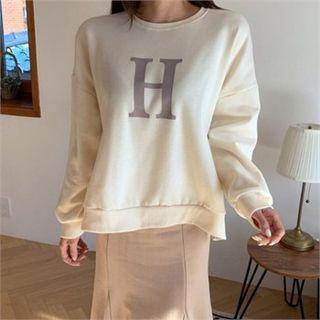 Drop-shoulder Letter Sweatshirt