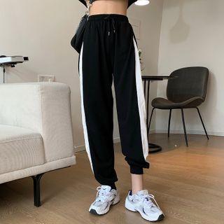 Paneled Sweatpants Black & White - One Size