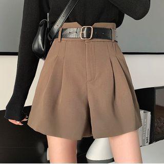 High Waist Wide Leg Shorts / Belt / Set