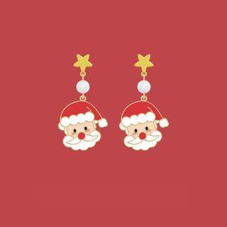 Christmas Santa Faux Pearl Alloy Dangle Earring