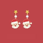 Christmas Santa Faux Pearl Alloy Dangle Earring