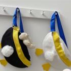 Pom Pom Color Panel Canvas Sling Bag