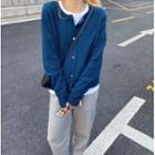 Crewneck Knit Cardigan As Shown In Figure - One Size
