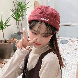 Lettering Corduroy Beanie