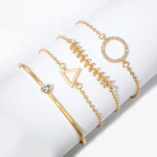 Set Of 4: Bracelet (various Designs) Gold - One Size