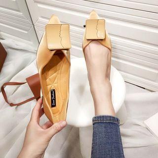 Abstract Square Accent Dorsay Flats