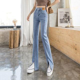 Applique Front-slit Bootcut Jeans (various Designs)