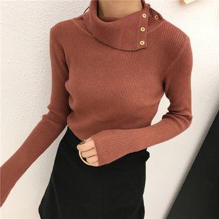 Asymmetric Turtleneck Sweater