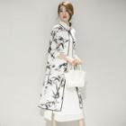 Set: 3/4-sleeve Printed Light Jacket + Sleeveless A-line Midi Dress
