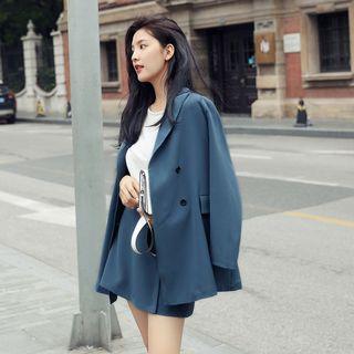 Set: Double-breasted Blazer + Mini A-line Skort