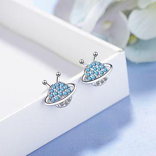Rhinestone Planet Earring 1 Pair - As Shown In Figure - One Size