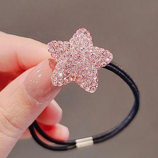 Rhinestone Star Hair Tie Ly2216 - Pink - One Size