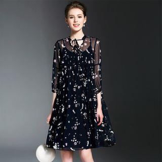 Set: Printed Dress + Slipdress
