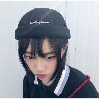 Letter Embroidered Brimless Cap