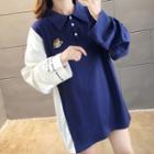 Polo Oversize Printed Color Panel Top