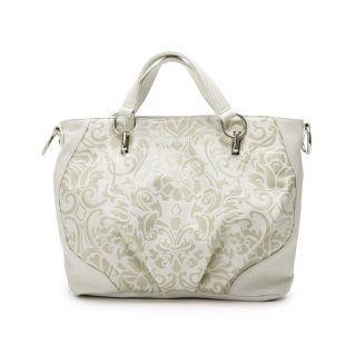 Floral Patterned Satchel White - One Size