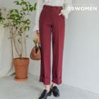 Roll-up Wide-leg Dress Pants
