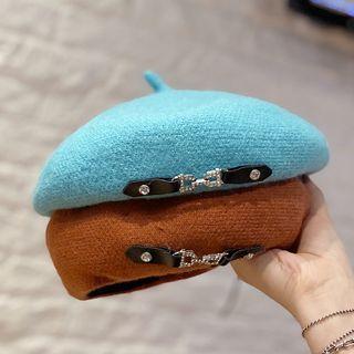 Buckled Wool Beret Hat