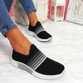 Striped Laceless Sneakers