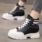 Platform Fluffy-lined Lace Up Sneakers
