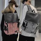 Plaid / Houndstooth Faux Leather Backpack