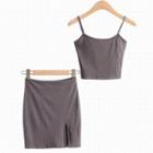Set: Cropped Camisole Top + Mini Pencil Skirt