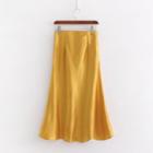 Satin Midi A-line Skirt