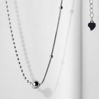 925 Sterling Silver Bead Necklace S925 Silver - As Shown In Figure - One Size