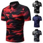 Short-sleeve Camo Print Polo Shirt