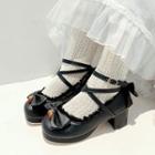 Chunky Heel Platform Bow Mary Jane Shoes