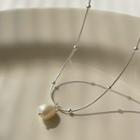 Freshwater Pearl Pendant Alloy Necklace Silver - One Size