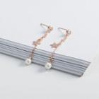 Faux Pearl Dropped Earring 1 Pair - Rose Gold - One Size
