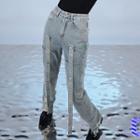 High Waist Distressed Bootcut Jeans