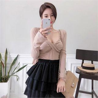 Set: Open-front Cardigan + Twist-front Camisole Top