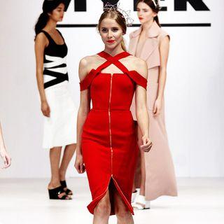 Cross Strap Zipped Sheath Dress