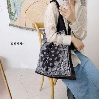 Paisley Print Tote Bag Paisley Print - Black - One Size
