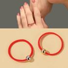 Alloy Bead Red String Ring