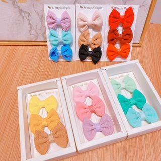 Set Of 3: Fabric Bow Hair Clip