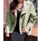 Flap-pocket Drawstring-hem Jacket