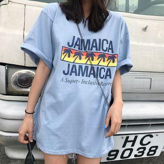 Short-sleeve Print Oversized T-shirt